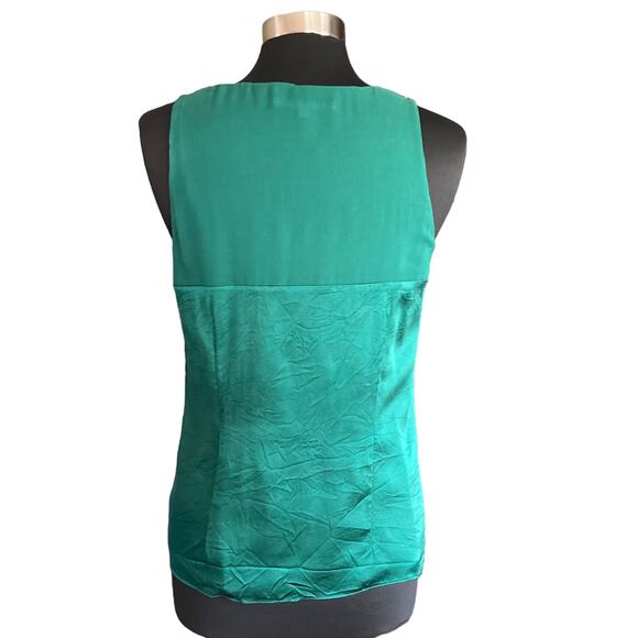 Antonio Melani Silk Emerald Green Top Rhinestone Beading MED Fairy Mystical Glam - Picture 4 of 7